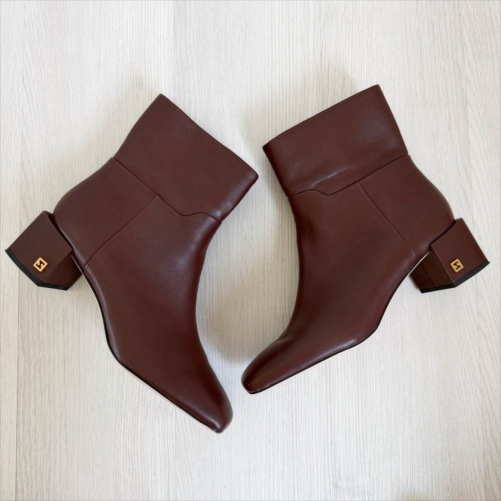 Franco Sarto 90s Square Toe Boots Womens 7 Chocolate Brown Butter Soft Leather